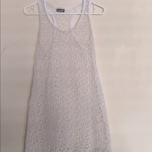 White Mesh swim coverup